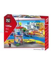 Blocki MyFireBrigade Вертолет и диспетчерская вышка / KB0812 / Конструктор из 129 деталей / Возраст 6+