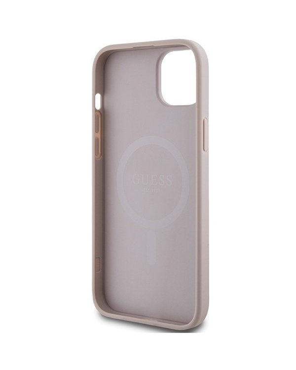 Guess 4G Collection Leather Metal Logo MagSafe Чехол для Apple iPhone 13 / 14 / 15