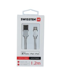 Swissten MFI Textile Fast Charge 3A Lightning Кабель Для Зарядки и Переноса Данных 1.2m