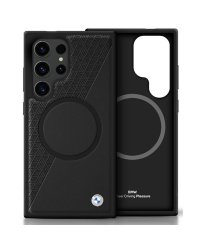 BMW Leather Half Textured MagSafe Case Чехол для Samsung Galaxy S25 Ultra
