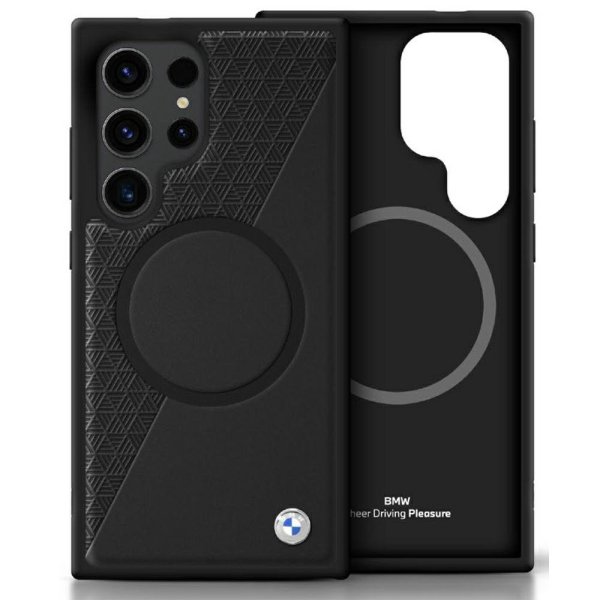 Обложка книги «BMW Leather Half Textured MagSafe Case Чехол для Samsung Galaxy S25 Ultra»