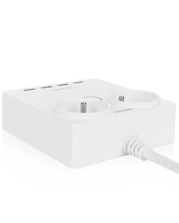 Huslog EMX-190124 Плоский удлинитель с 2 розетками