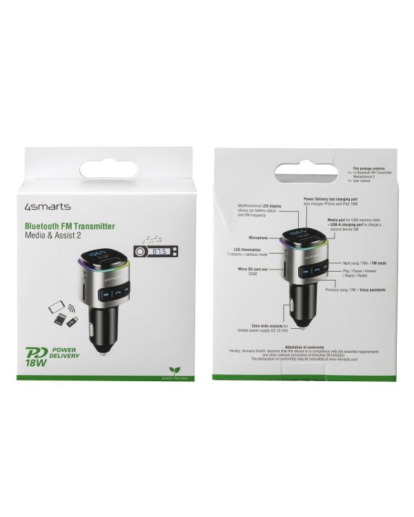 4smarts Transmiter FM Автомобильное зарядное устройство Bluetooth 5.0 / Micro SD / MP3 / 24V