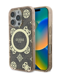 Guess IML Peony On 4G Background MagSafe Защитный Чехол для Apple iPhone 16 Pro