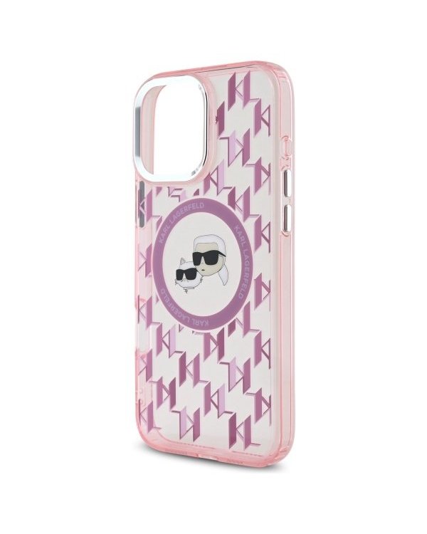 Karl Lagerfeld Hard IML Monogram Karl&Choupette Head MagSafe Case Чехол для Apple iPhone 16 Pro Max