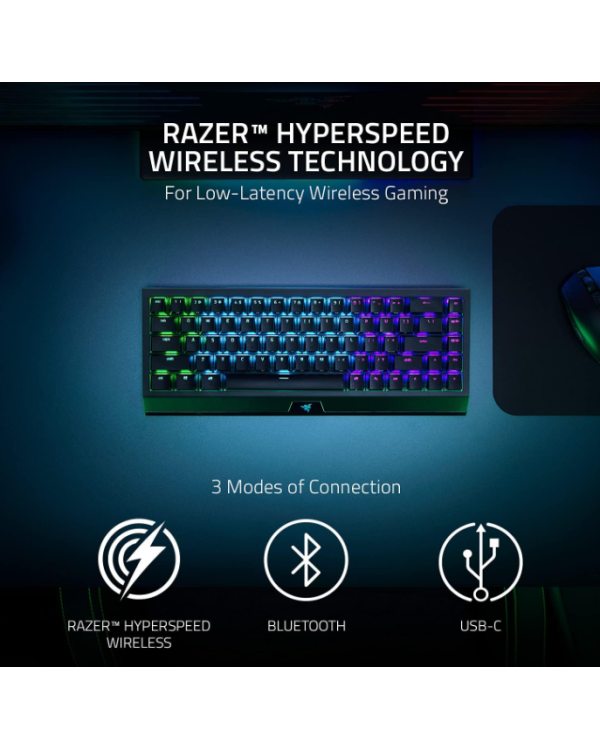 Razer BlackWidow V3 Mini HyperSpeed Клавиатура USB + RF Wireless + Bluetooth