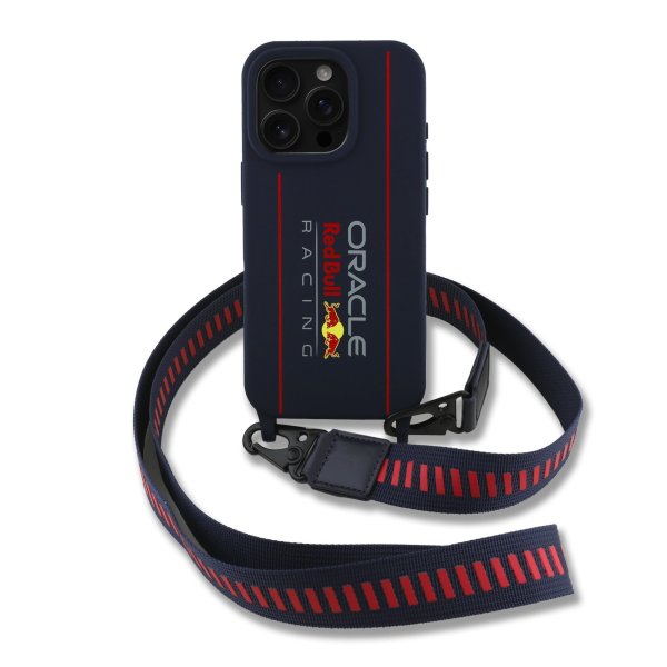 Red Bull Silicone Vertical Logo MagSafe Case + Crossbody Strap Чехол и ремешок через плечо для Apple iPhone 16 Pro Max