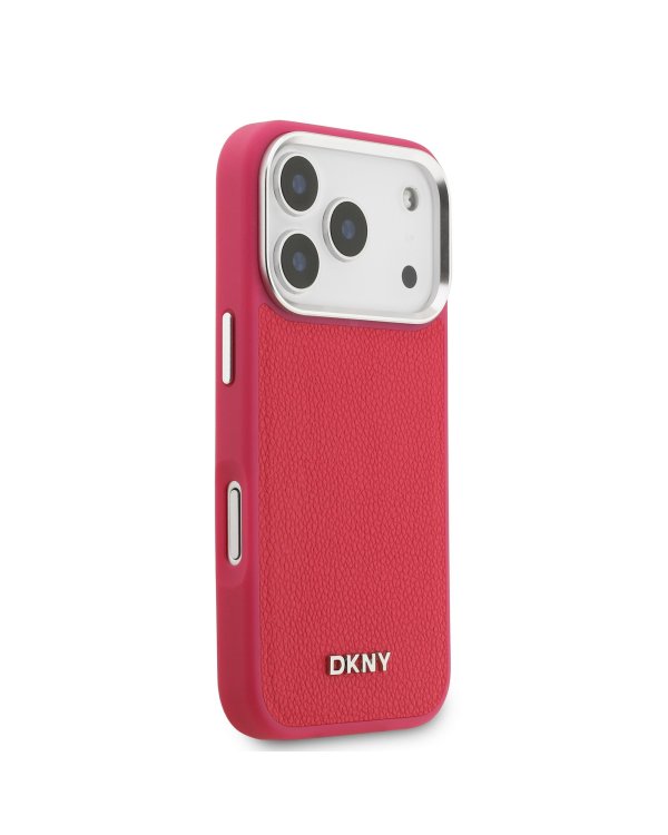 DKNY PU Leather Metal Logo Wrist Chain Case Чехол для Apple iPhone 17 Pro