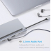 Mocco 12in1 Док станция для портативного компьютера / 2 x HDMI / 1 x USB 3.0 / USB-C / RJ45 / SD / Micro SD / VGA / PD / Audio / Серый
