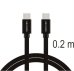 Swissten Textile Универсальный Quick Charge 3.1 USB-C / USB-C Кабель данных и зарядки 0.2m black