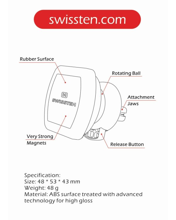 Swissten S-Grip M3 Универсальный держатель с магнитом для устройств