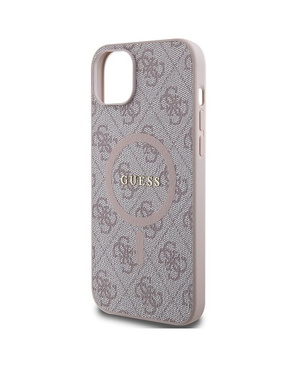 Guess 4G Collection Leather Metal Logo MagSafe Чехол для Apple iPhone 13 / 14 / 15