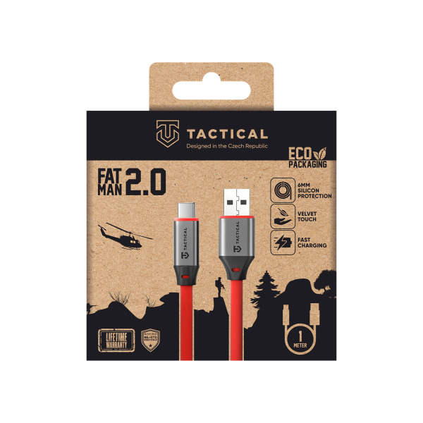 Обложка книги «Tactical Fat Man 2.0 USB-A/USB-C Кабель 1m / красный»
