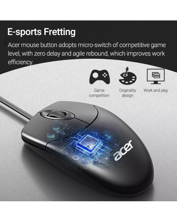 Acer OAK040 Проводная Клавиатура + Мышь + Pele USB / ENG