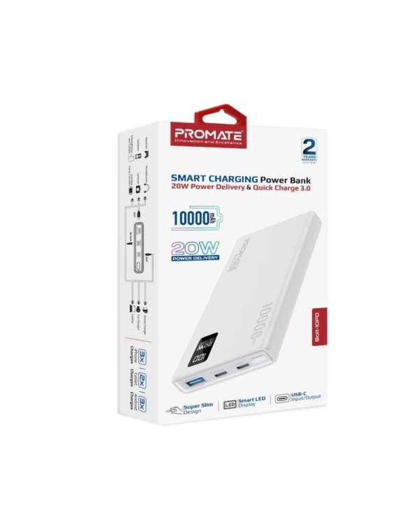 Promate Bolt-10PD Переносная зарядная батарея 10000mAh / USB-C PD 20W