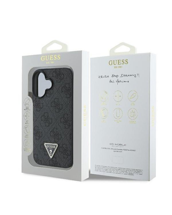 Guess Leather 4G Triangle Strass Защитный Чехол для Apple iPhone 16