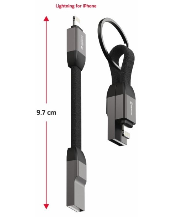 Swissten Magnetic Keychain USB-A - Lightning Кабель 9.7cm