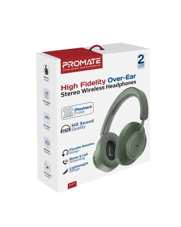 Promate Takt Беспроводные наушники Bluetooth 5.4 / AUX