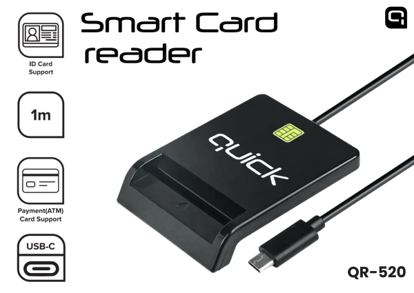 Quick QR-520 Смарт ID кардридер USB-C