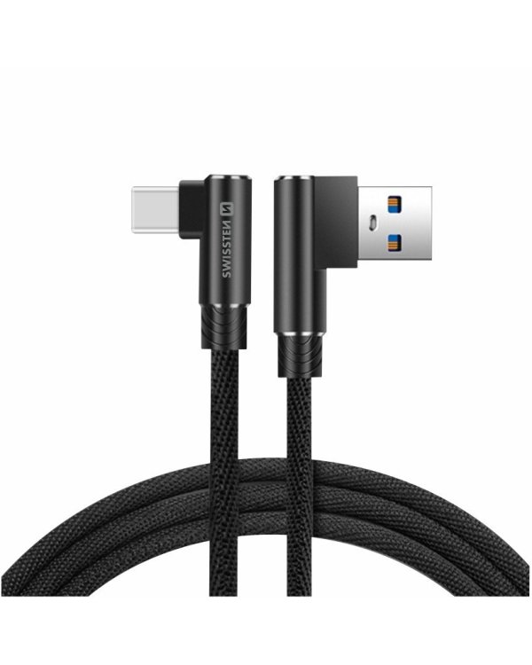 Swissten Плетеный L Типа Универсальный Quick Charge 3.1 USB на USB-C Кабель данных 1.2 m