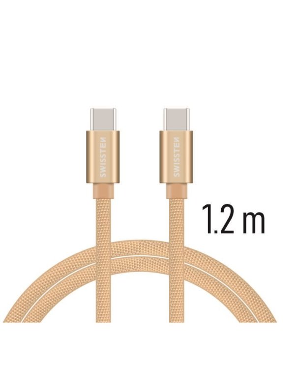 Swissten Textile Fast Charge 3A USB-C / USB-C Кабель для передачи данных и зарядки 1.2m