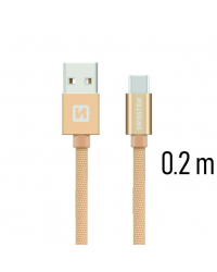 Swissten Textile Универсальный Quick Charge 3.1 USB-C USB Кабель данных 20 cм