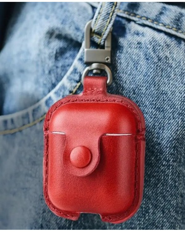 Devia Lux Series Eco Кожаный чехол с магнитным карабином Apple AirPods 1st Generation