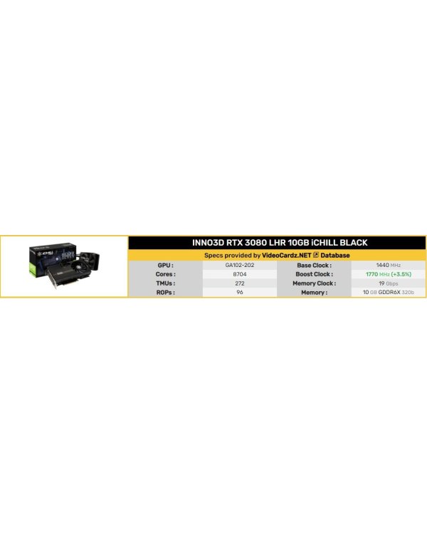 Inno3D iChill RTX3080 Black 10GB Hybrid Cooling