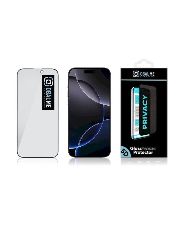 Дополнительное изображение книги «OBAL:ME Privacy 5D Glass Screen Protector Защитное стекло для Apple iPhone 16 Pro Max / чёрный»