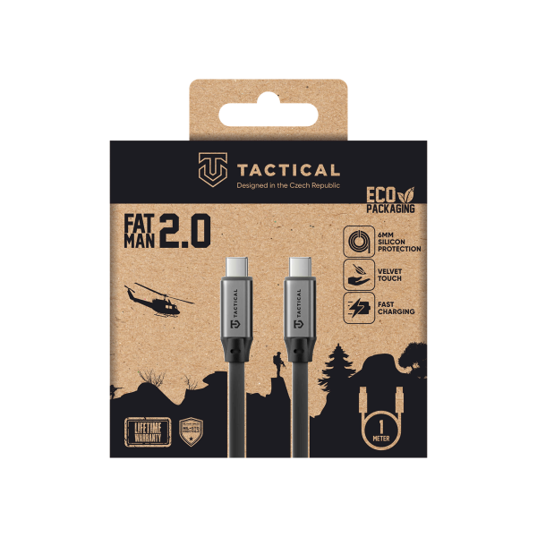 Обложка книги «Tactical Fat Man 2.0 USB-C/USB-C Кабель 1m / серый»