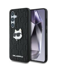 Karl Lagerfeld Leather Monogram Pin Logo Choupette Head Чехол для Samsung Galaxy S25