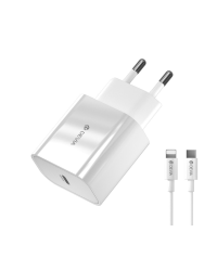 Devia Smart PD 20W USB-C Зарядное Устройство + Lightning - USB-C Kабель
