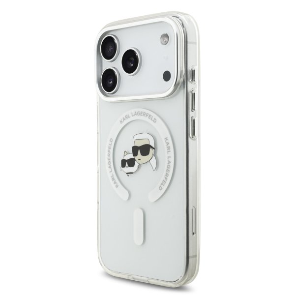Karl Lagerfeld IML K&CH Heads Metal Frame MagSafe Case Защитный чехол для iPhone 17 Pro / прозрачный