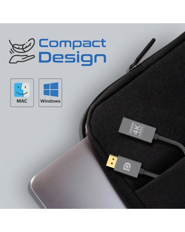 Promate MediaLink-DP Adapter DisplayPort to HDMI 4K@60Hz