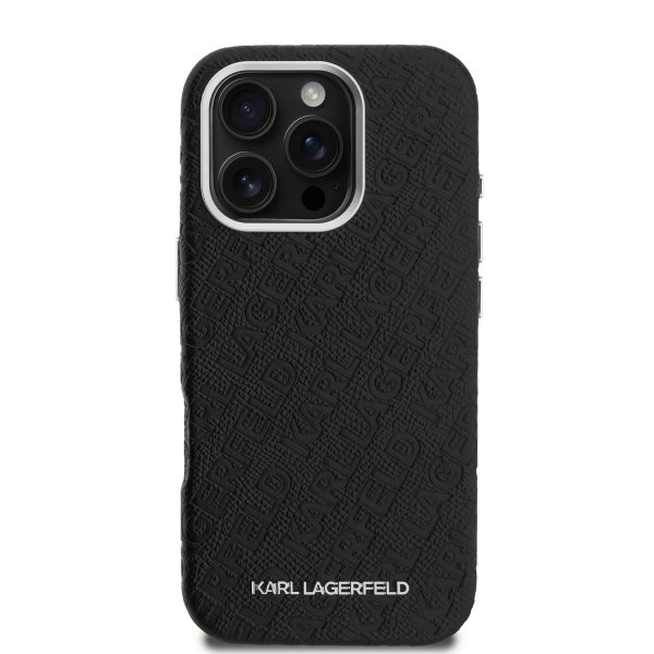 Karl Lagerfeld Grained PU Repeated Logo MagSafe Case Чехол для Apple iPhone 16 Pro Max