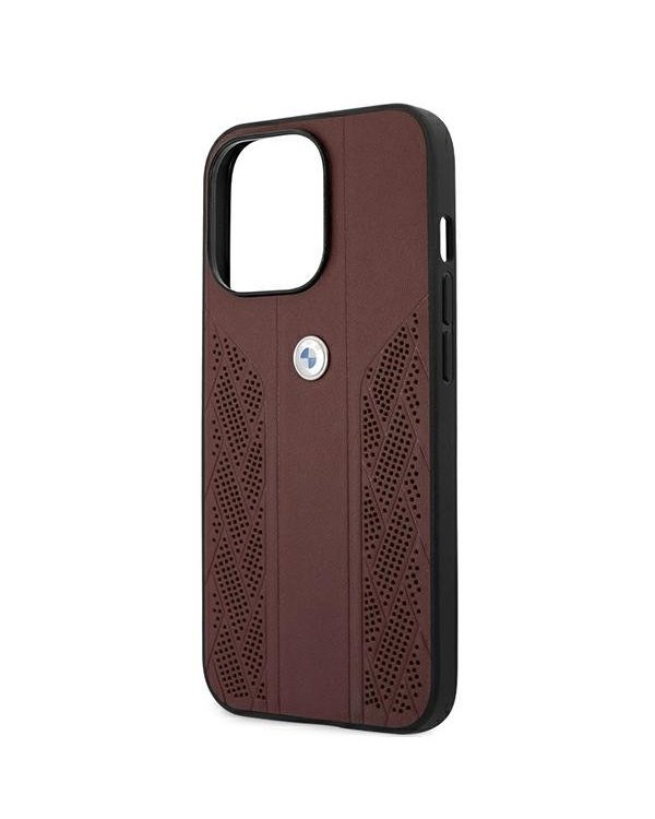 BMW BMHCP13LRSPPR Back Case Кожанный Чехол для телефона Apple iPhone 13 / 13 Pro