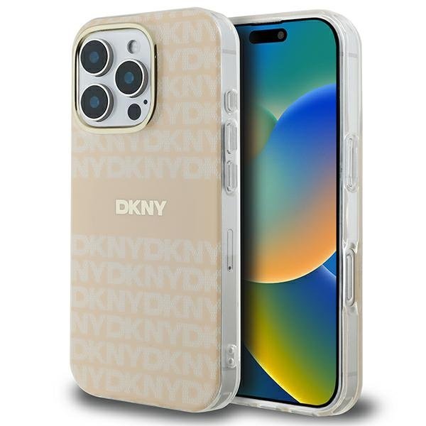 DKNY Repeat Texture Pattern With Stripe Защитный Чехол для Apple iPhone 16 Pro