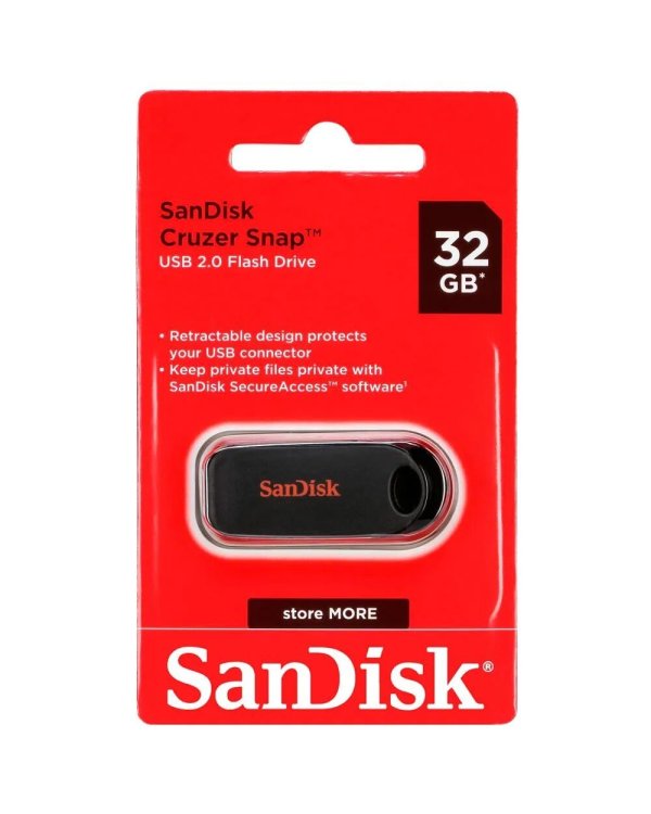SanDisk Cruzer Snap Флешка с Выдвижным Коннектором 32 ГБ / USB 2.0