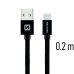 Swissten Textile Универсальный Quick Charge 3.1 USB-C USB Кабель данных 20 cм