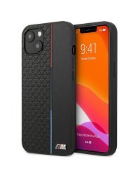 BMW Коллекция M BMHCP13MTRTBK Back Case Кожанный Чехол для телефона Apple iPhone 13
