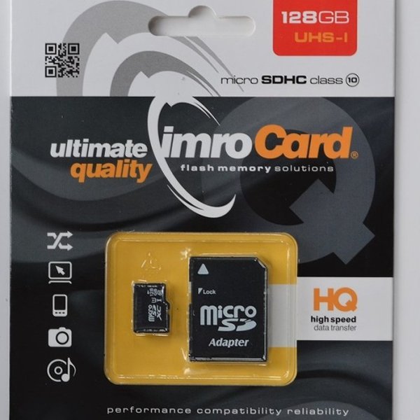 Imro Карта Памяти microSDHC / 128GB / cl. 10 UHS-I + Адаптер Imro Карта Памяти microSDHC / 128GB / cl. 10 UHS-I + Адаптер