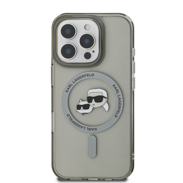 Karl Lagerfeld IML K&CH Heads Metal Frame MagSafe Case Защитный чехол для iPhone 16 Pro Max / чёрный