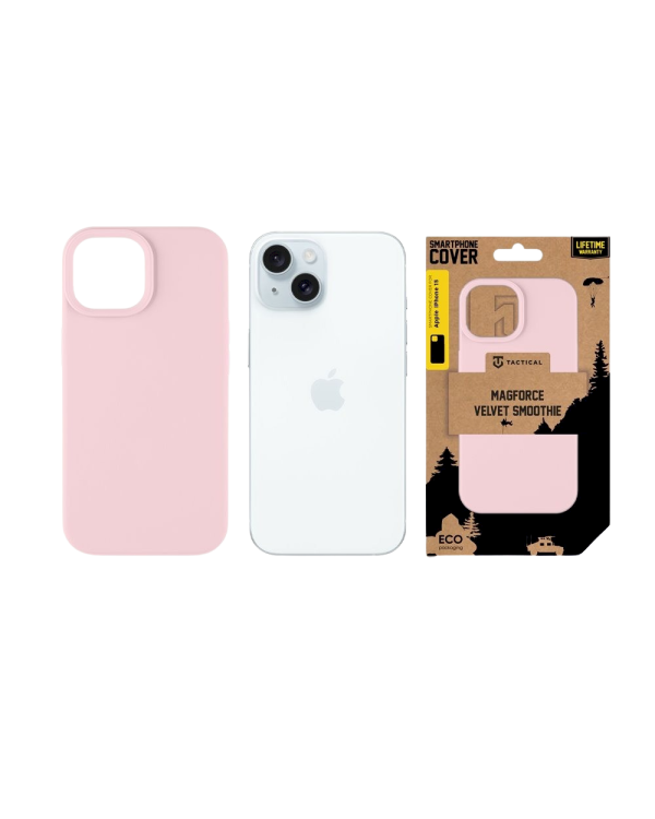 Tactical MagForce Velvet Smoothie Cover Защитный чехол для Apple iPhone 15 / розовый