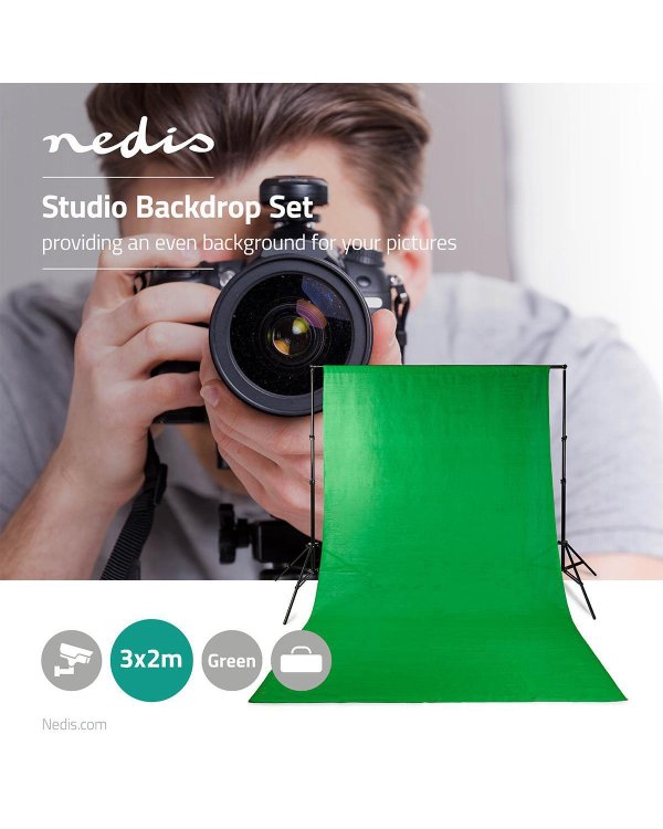 Nedis BDKT10GN Комплект фона для фотостудии 1,90 x 2,95 m
