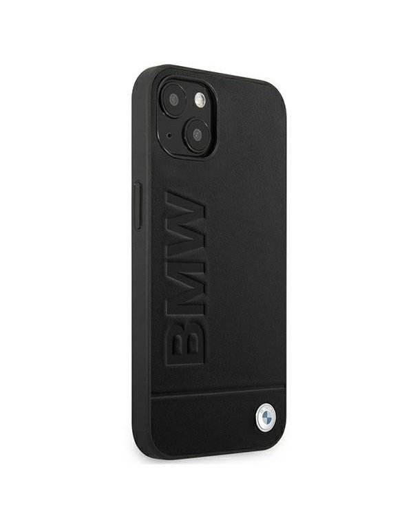 BMW BMHCP13SSLLBK Back Case Кожанный Чехол для телефона Apple iPhone 13 Mini Черный