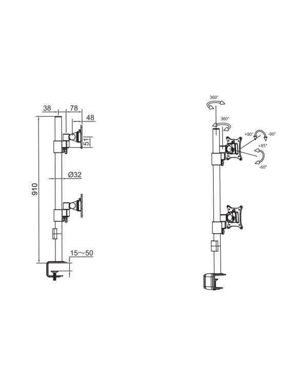 Multibrackets MB-5877 Настольный держатель для 2 мониторов до 30"/ 8kg