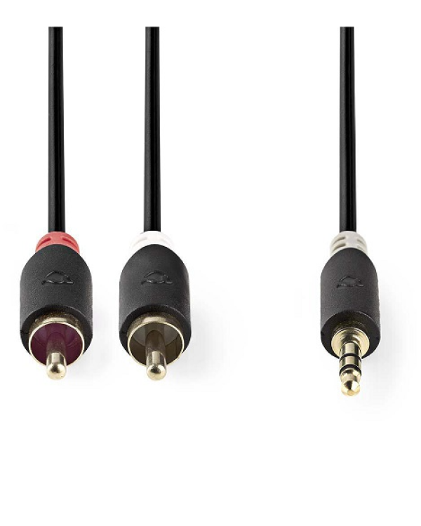 Nedis Aux провод 3.5 mm -> 2x RCA 0.5m Черный