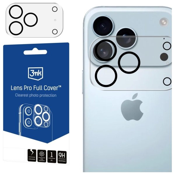 3MK Lens Pro FullCover Camera Lens Protection Защитное Стекло для Объективов Камеры Apple iPhone 17 Pro Max