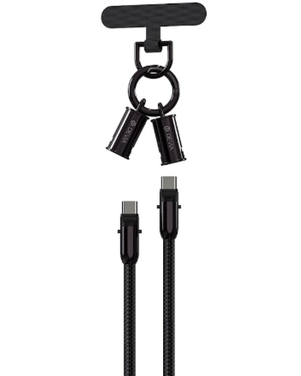 Devia 2in1 Lanyard 60W USB-C - USB-C Кабель 1.2m