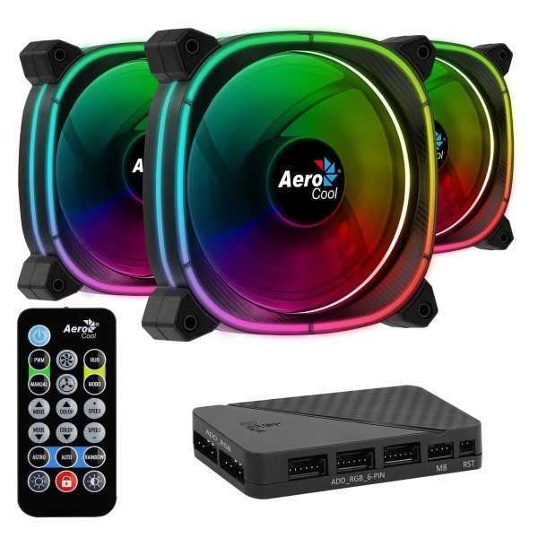 Aerocool Astro 12 Pro ARGB 12cm Комплект кулеров для компьютера с дистанционным управлением